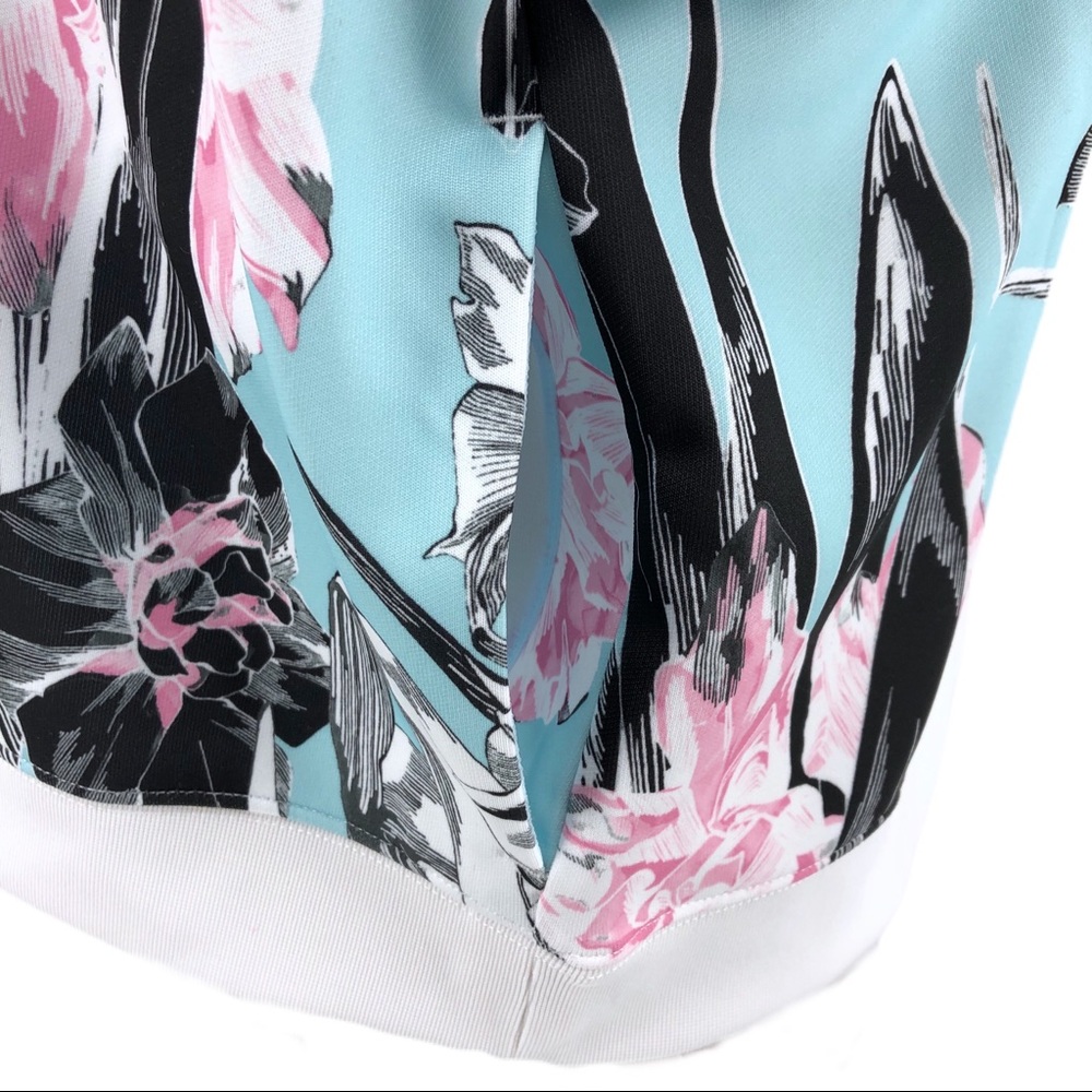 Women's Nike Blue Floral Print Sportswear Full Zip Front