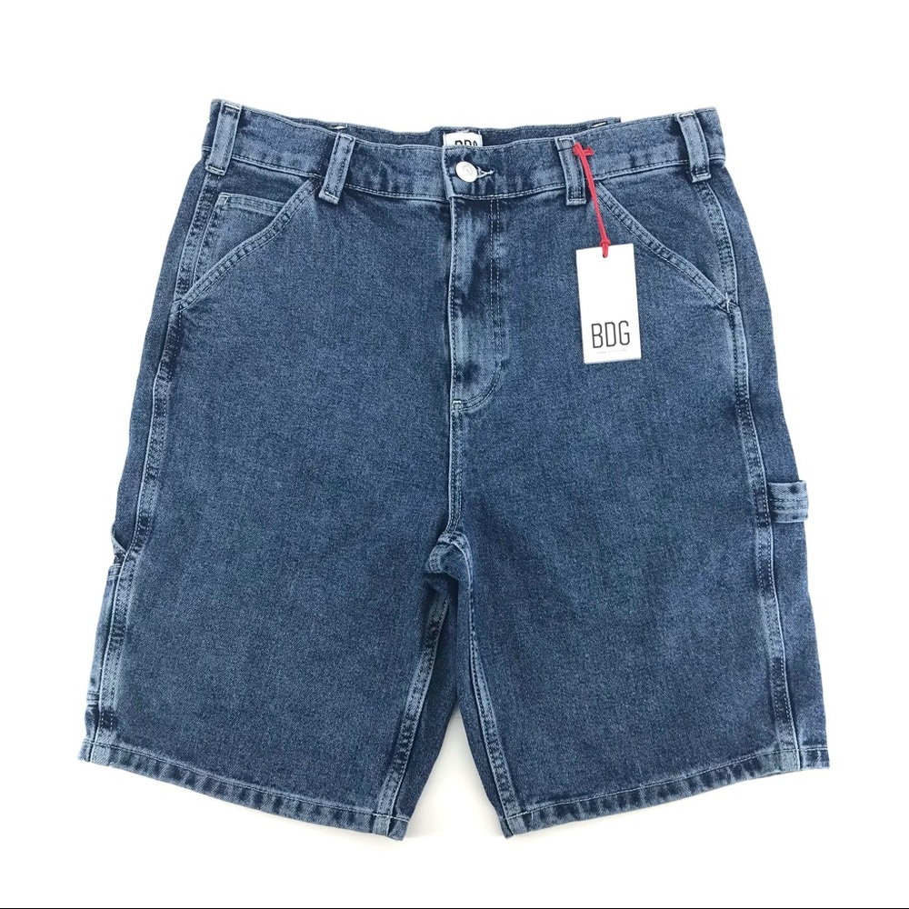 Women's BDG Blue Carpenter Style Bermuda Denim Shorts sz 32